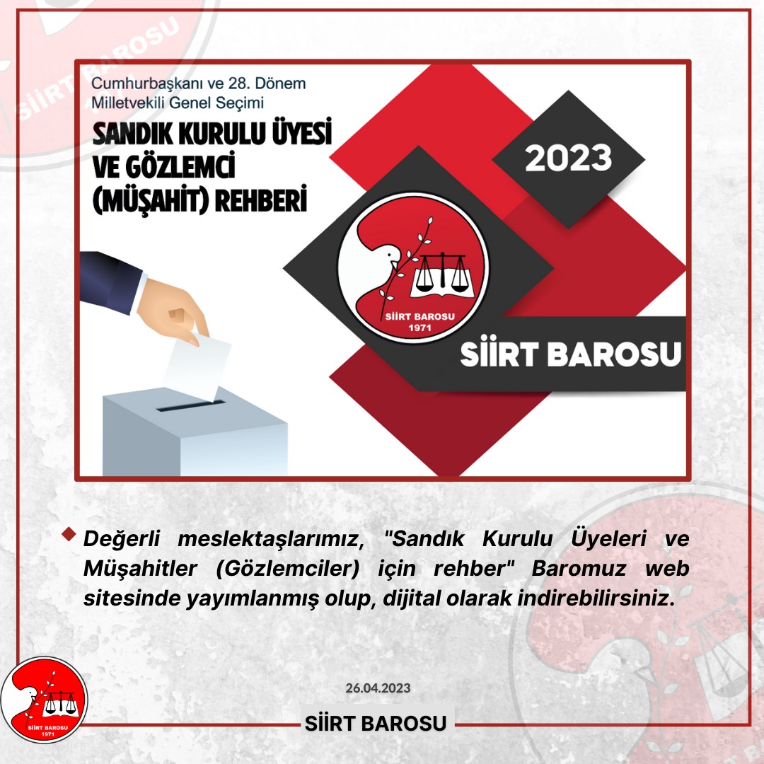 Siirt Barosu’ndan Güzel Bir Hizmet