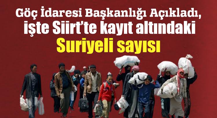 Göç İdaresi Başkanlığı Açıkladı, İşte Siirt’te ki Suriyeli Sayısı