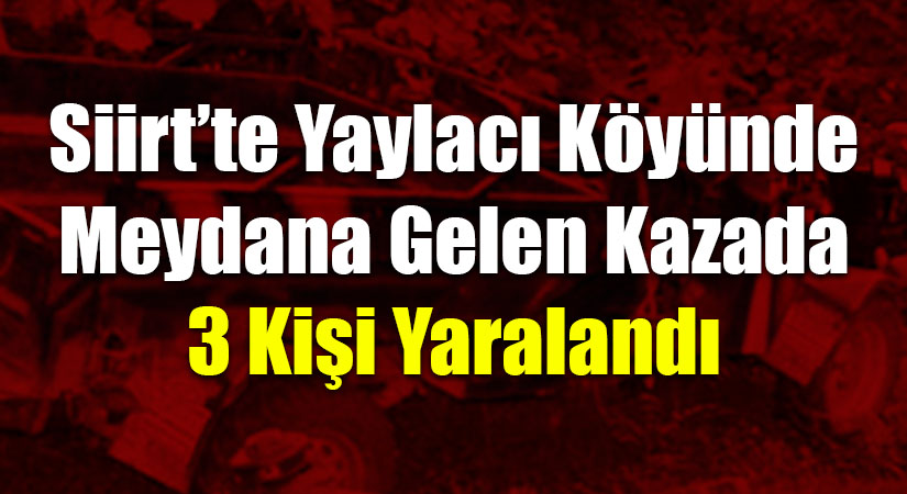 Siirt’te Yaylacı Köyünde Meydana Gelen Kazada 3 Kişi Yaralandı