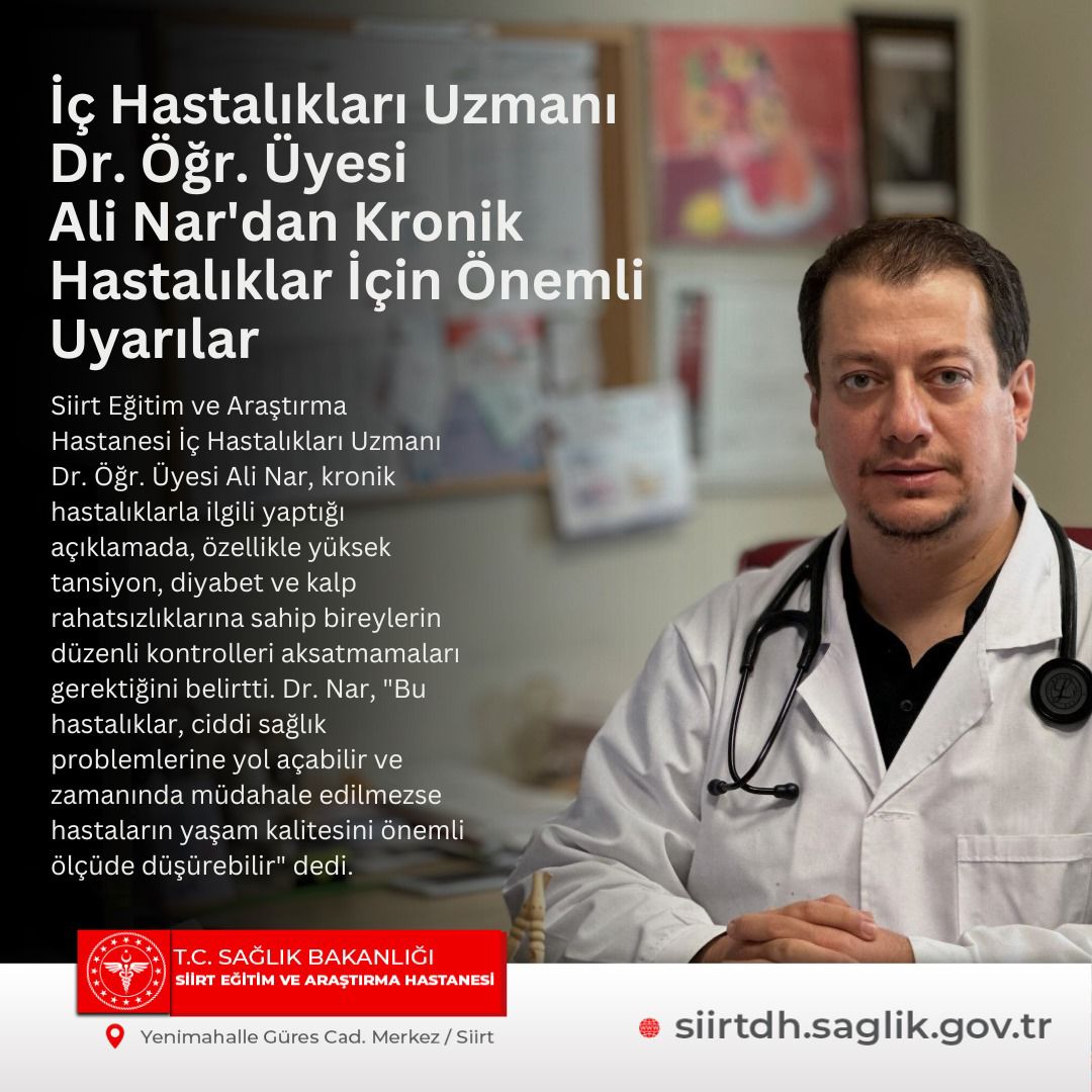 Dr. Ali Nar’dan Kronik Hastalıklarla İlgili Hayati Uyarılar