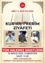 Siirt’te Uluslararası Kur’an Ziyafeti Programı Düzenlenecek