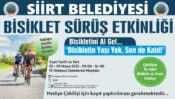 “Bisikletini Al Gel” Etkinliği Siirt’te Düzenleniyor