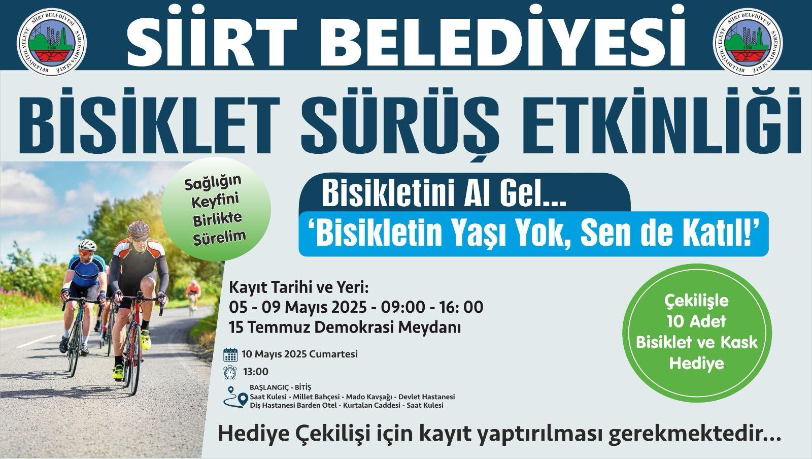 “Bisikletini Al Gel” Etkinliği Siirt’te Düzenleniyor