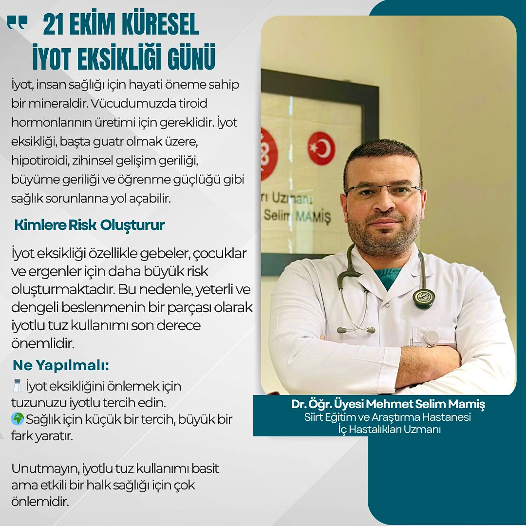 21 Ekim Küresel İyot Eksikliği Günü