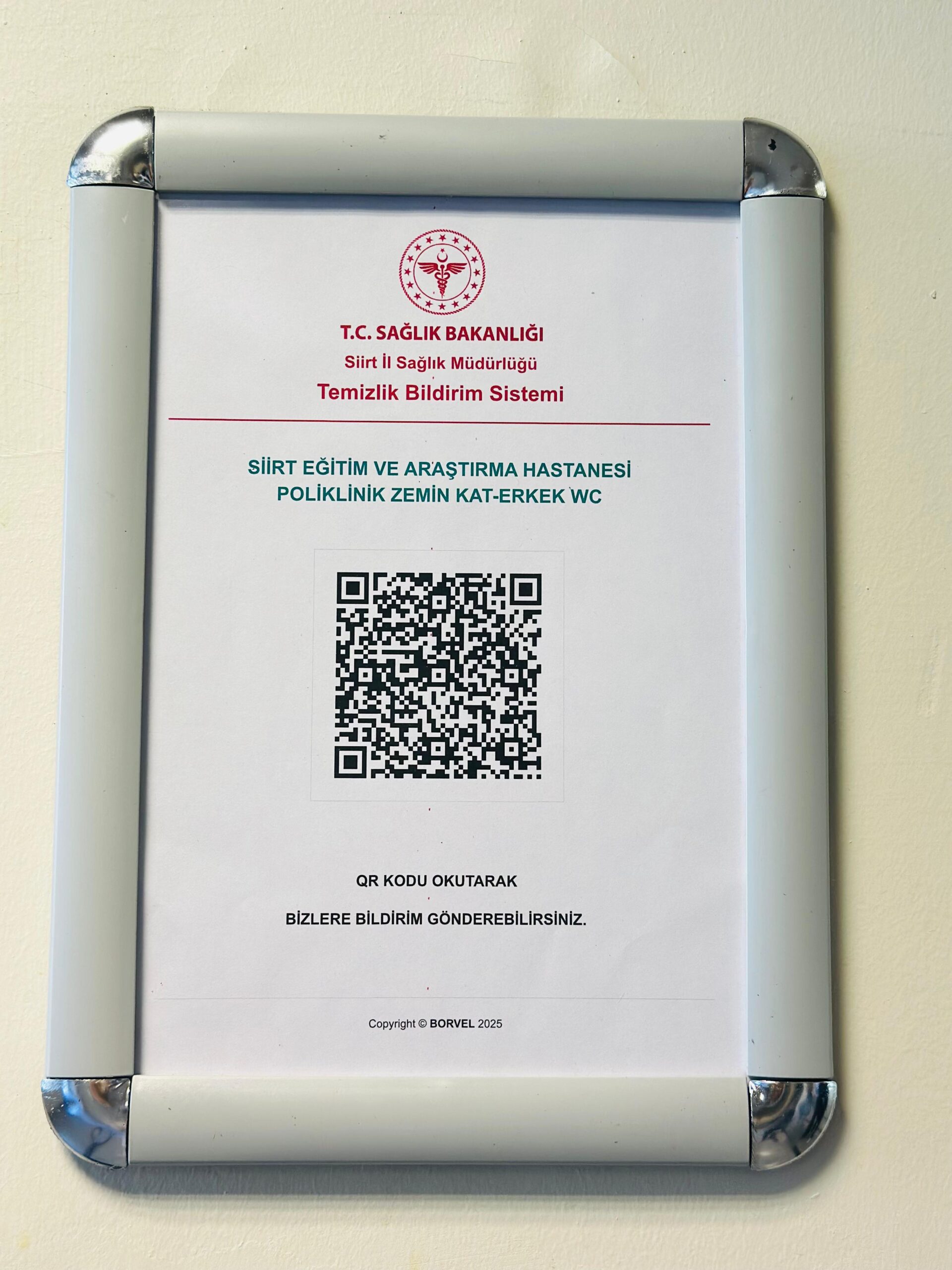 Siirt Eğitim ve Araştırma Hastanesi’nde “QR Kod Temizlik Uygulaması” Başladı