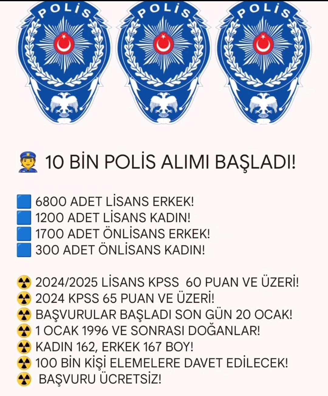 10 Bin Polis Alımı Başladı