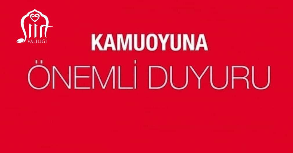 Siirt’te 03.00–06.00 Arasına Dikkat! Valilikten Uyarı Geldi